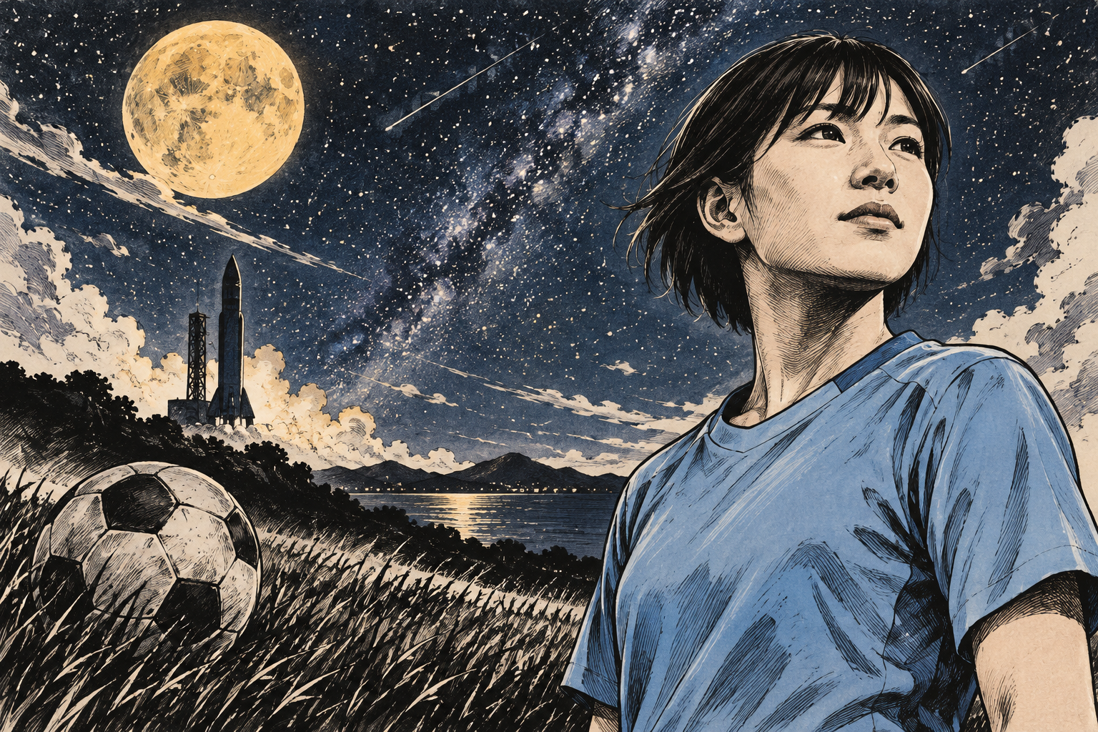 藤野あおばと宇宙への憧れをテーマにしたイメージイラスト
