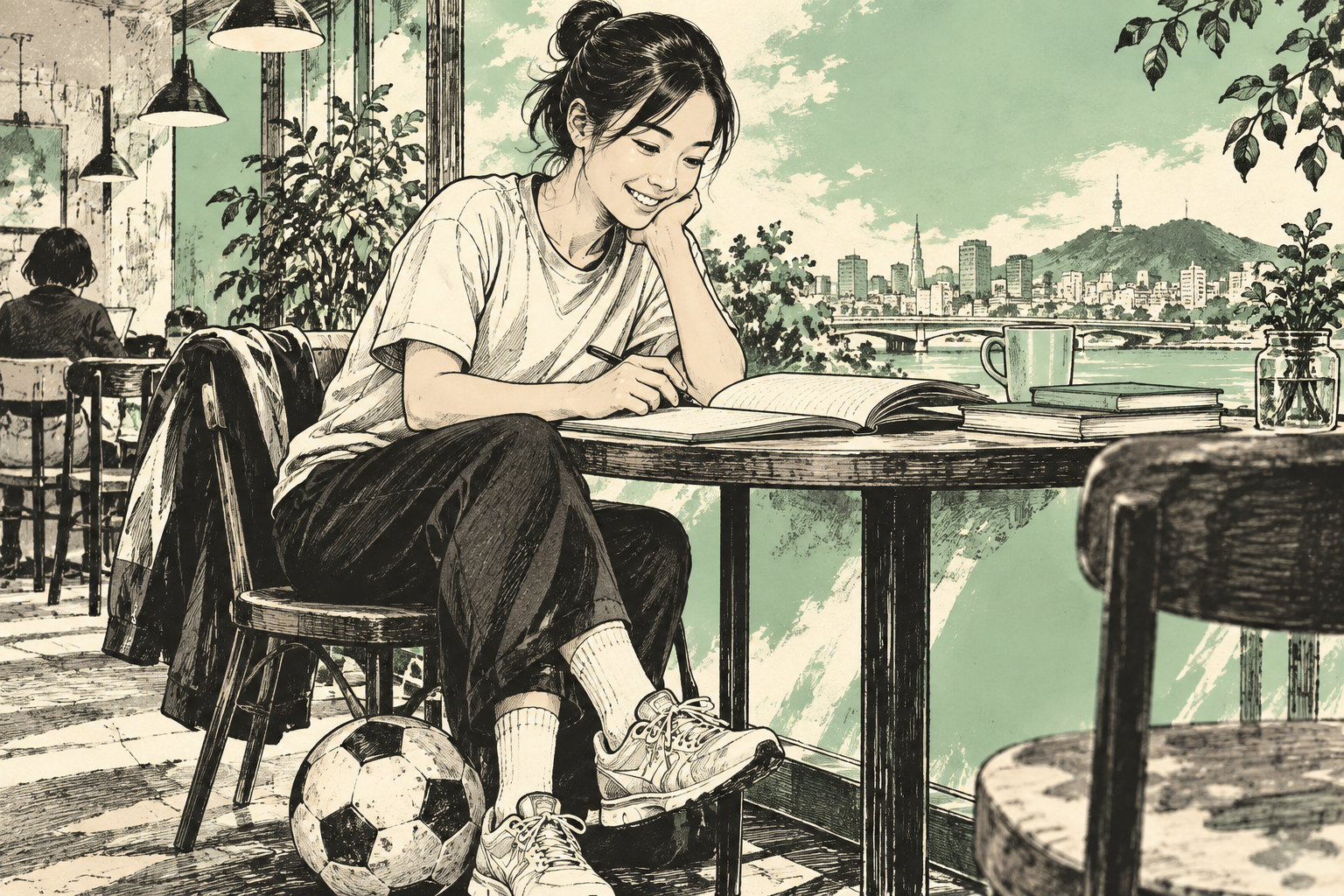 英語学習をテーマにしたAIイラスト。実際の学習場面を再現したものではありません。