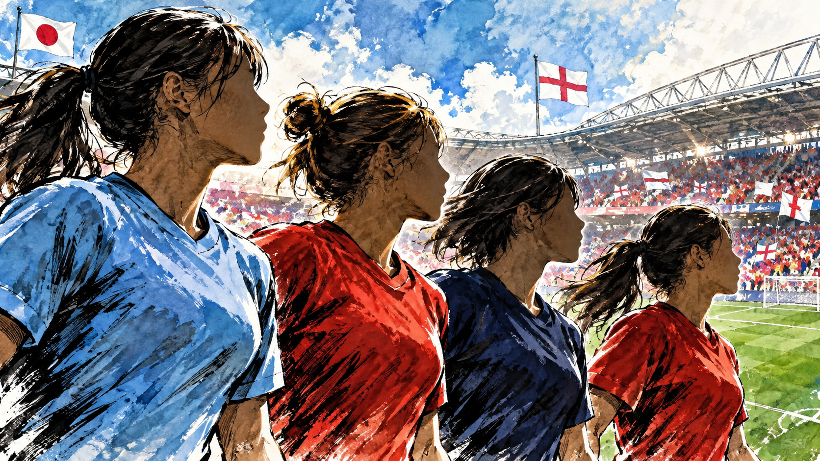 fa 女子スーパーリーグ 日本人選手の所属先と親子で学ぶ観戦ガイドのイメージイラスト