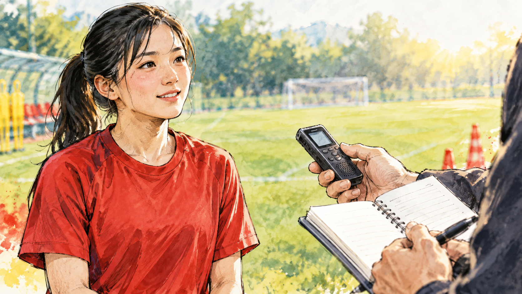 長野風花インタビューから学ぶ、子どもの成長を支えるサッカーの楽しみ方のイメージイラスト