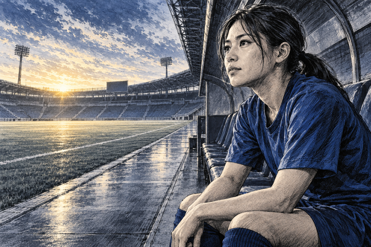 長野風花選手の振り返りと成長をテーマにしたイラスト