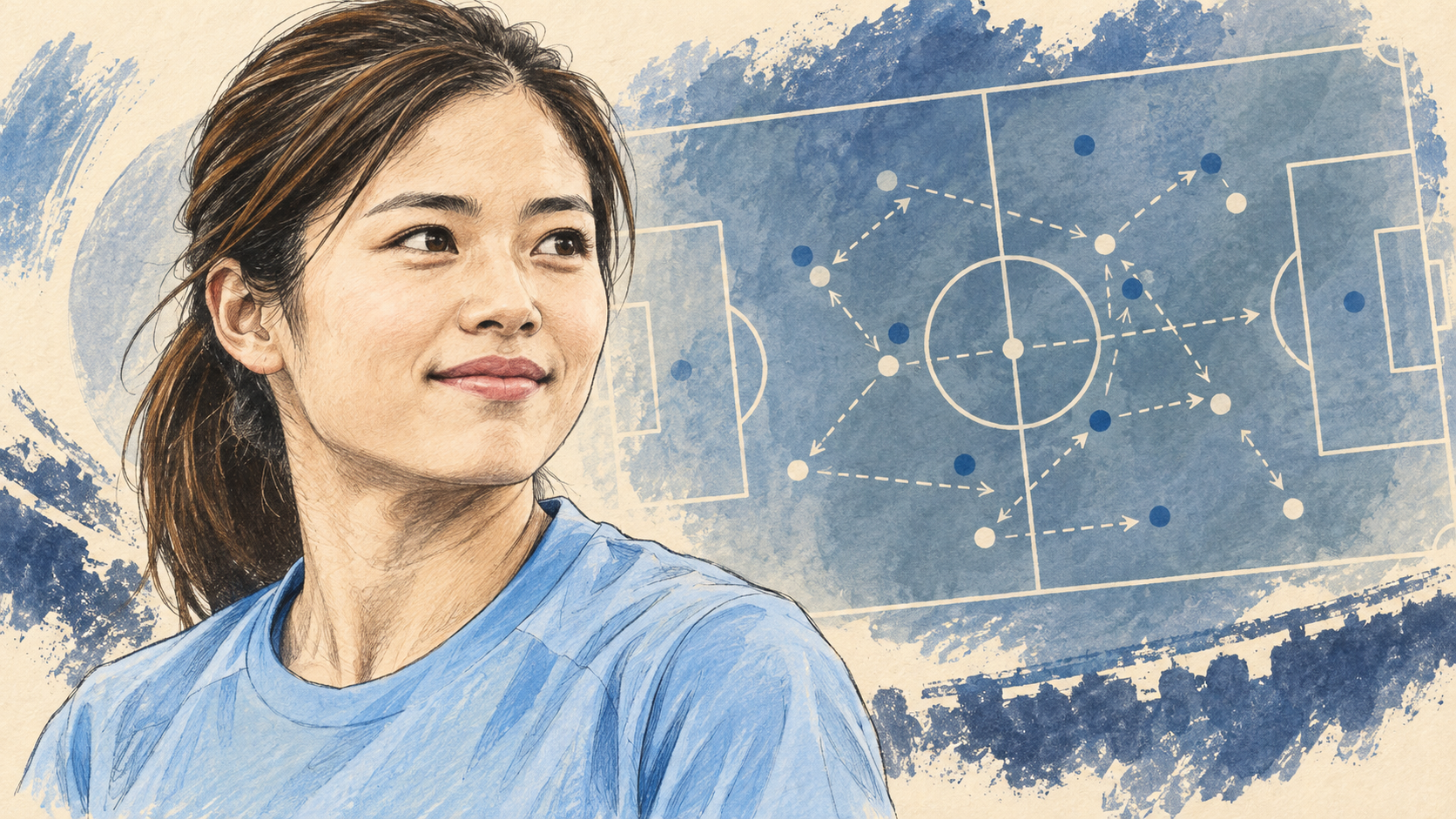 長谷川唯をイメージした似顔絵イラスト