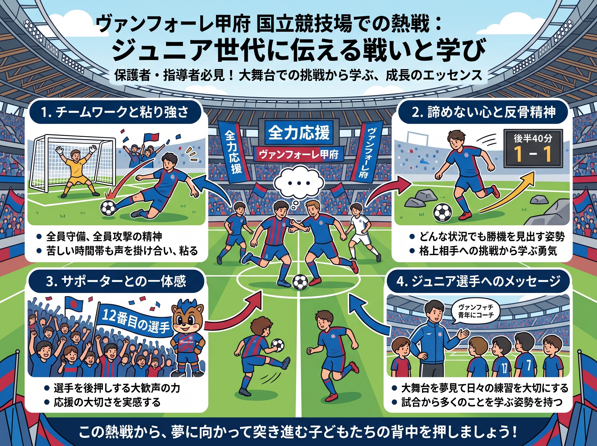 ヴァンフォーレ甲府の国立競技場での熱戦