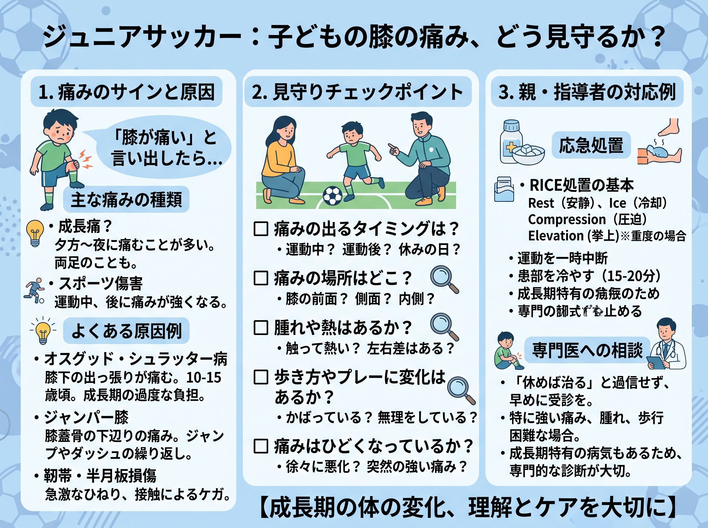 子どもの膝の痛みをどう見守るか