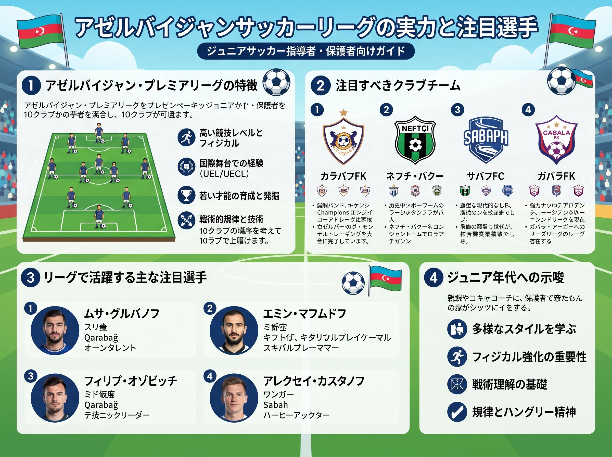 アゼルバイジャン サッカーリーグの実力と注目選手