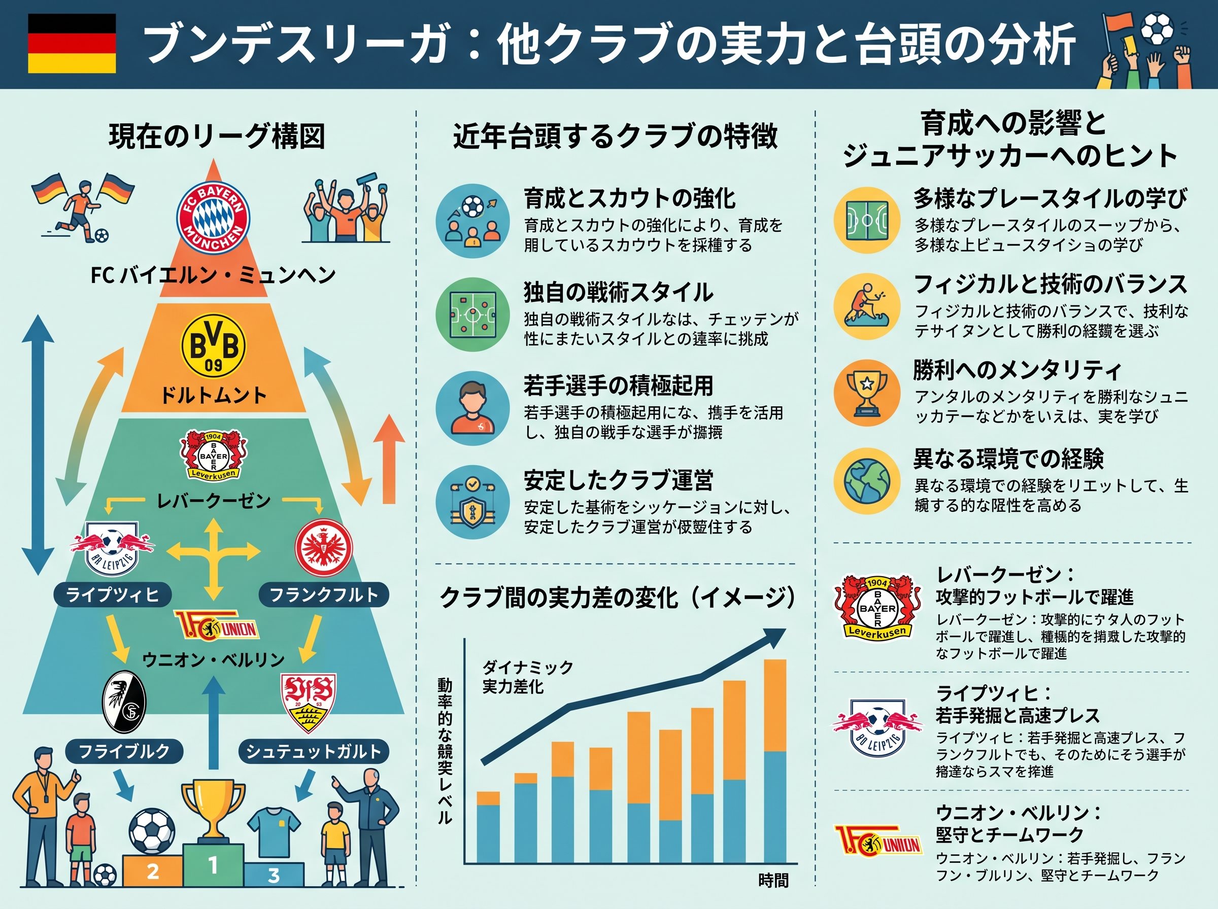 ブンデスリーガの他クラブの実力と台頭