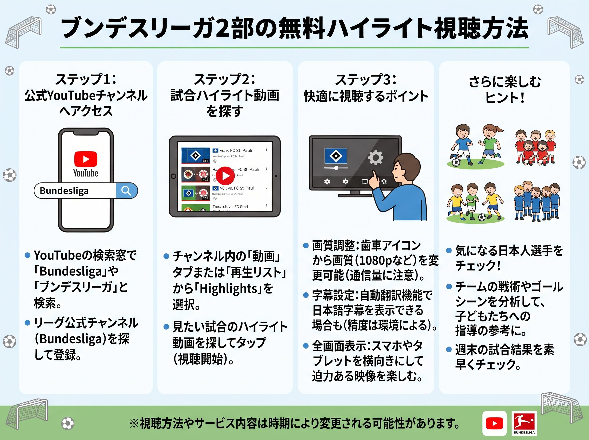 ブンデスリーガ2部の無料ハイライト視聴方法
