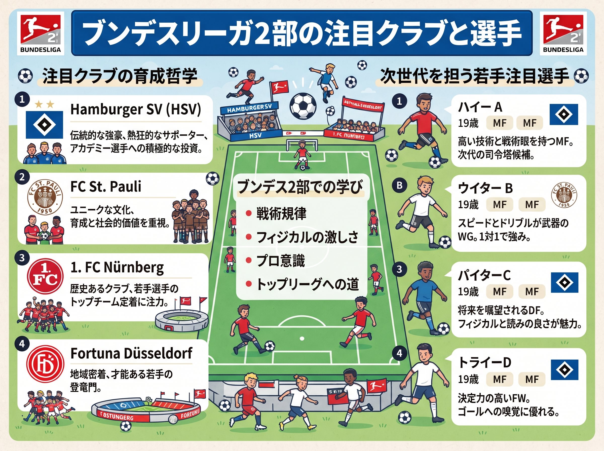 ブンデスリーガ2部の注目クラブと選手
