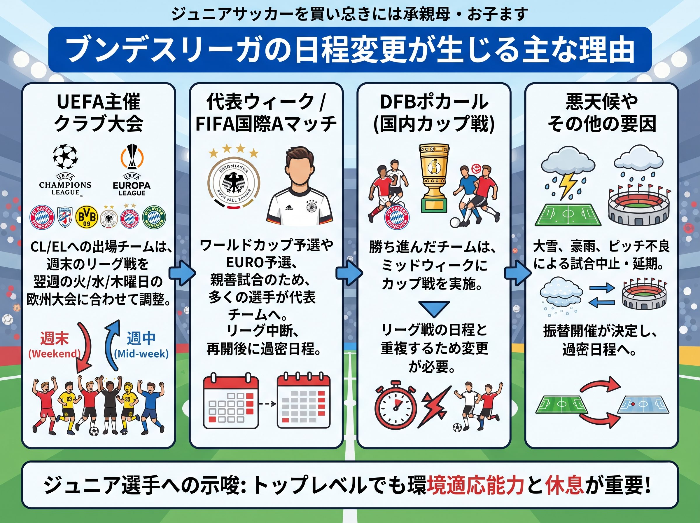 ブンデスリーガの日程変更が生じる主な理由
