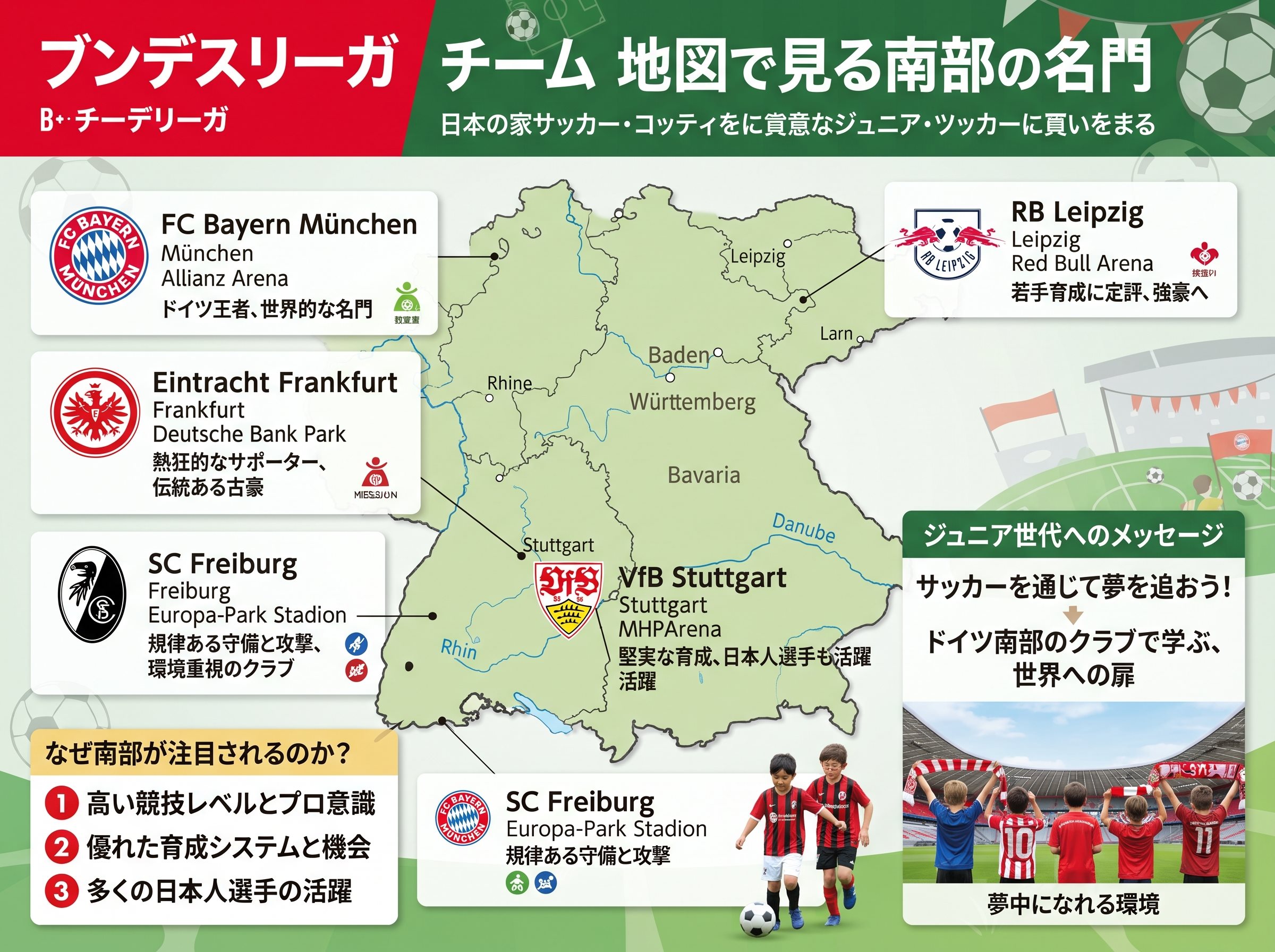 ブンデスリーガ チーム 地図で見る南部の名門