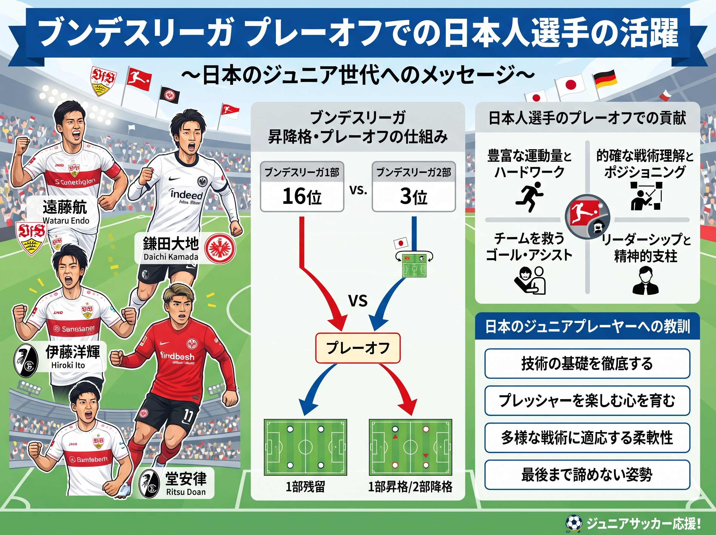 ブンデスリーガ プレーオフでの日本人選手の活躍