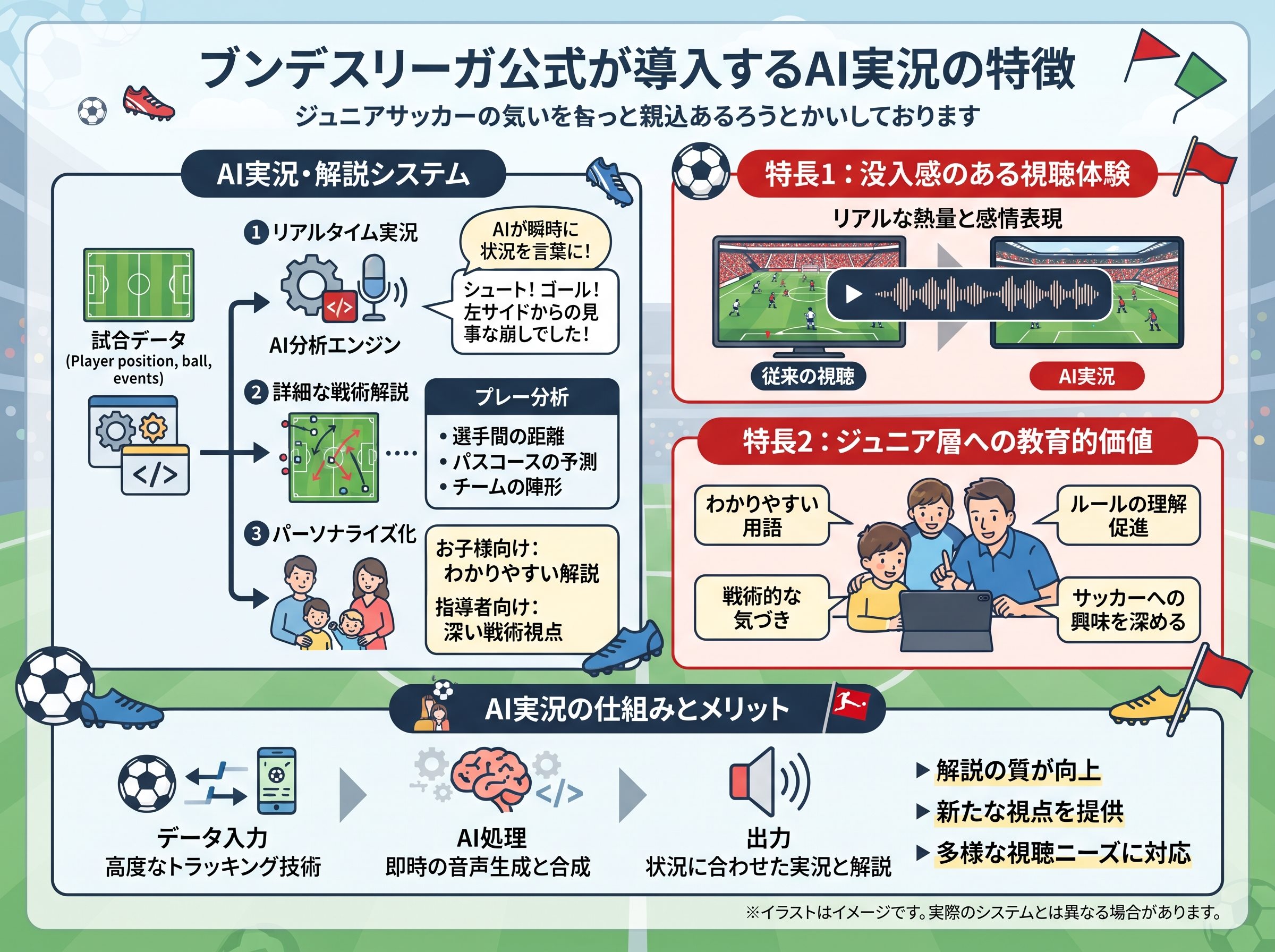 ブンデスリーガ公式が導入するAI実況の特徴