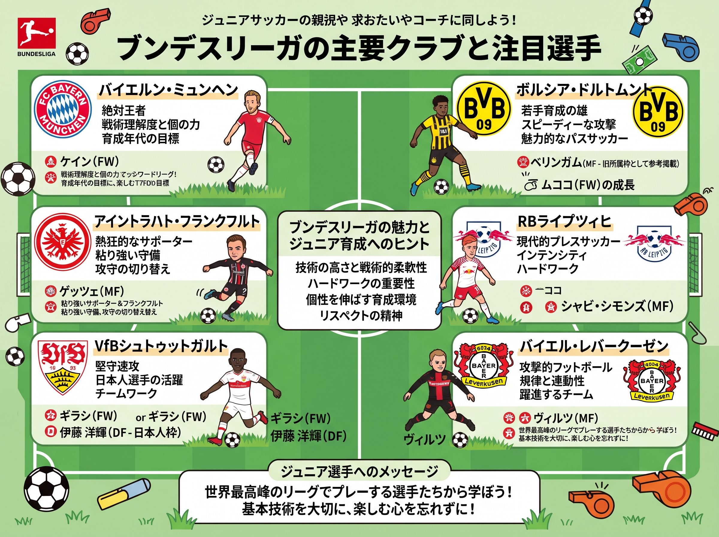 ブンデスリーガの主要クラブと注目選手