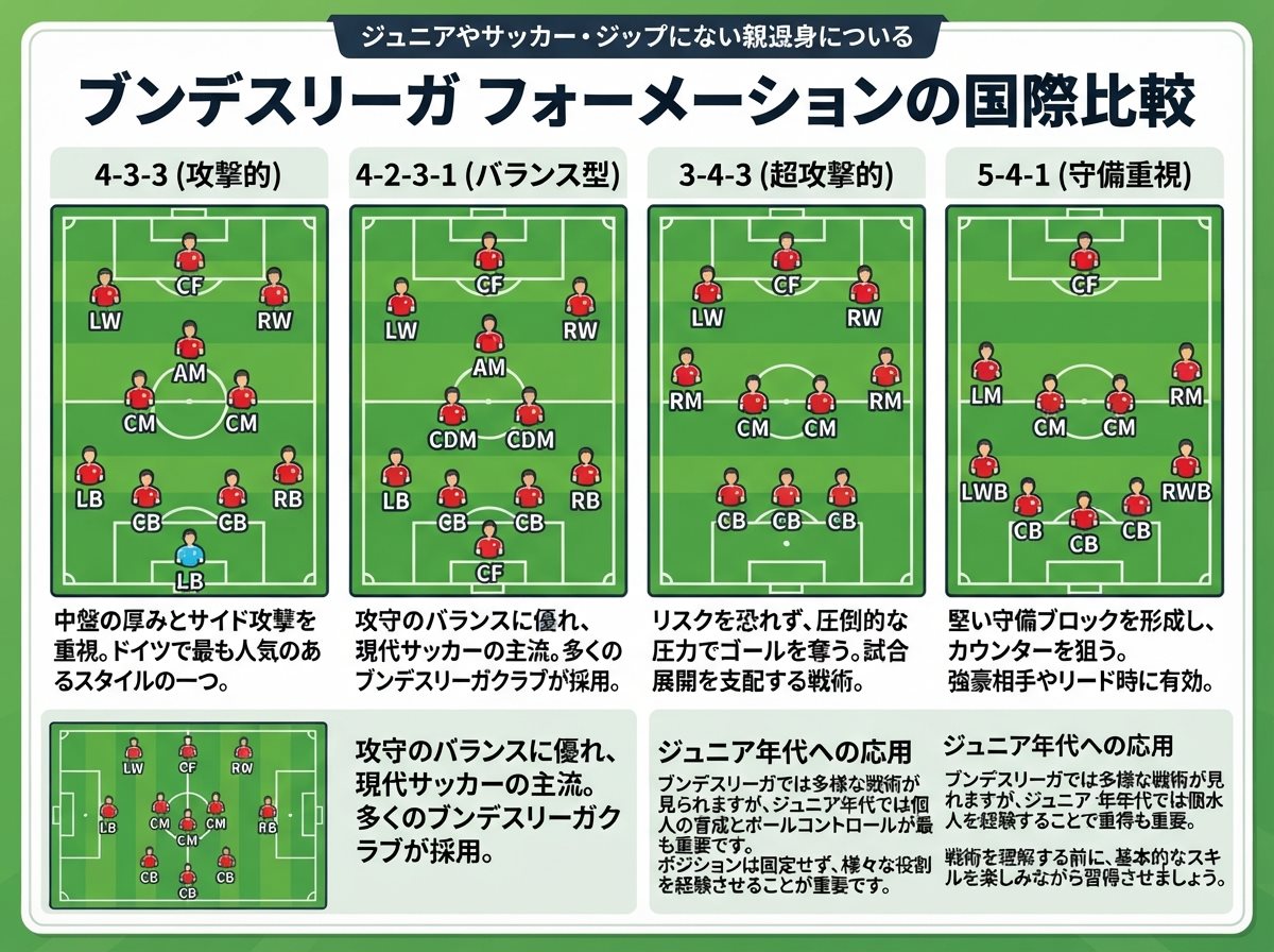 ブンデスリーガ フォーメーションの国際比較