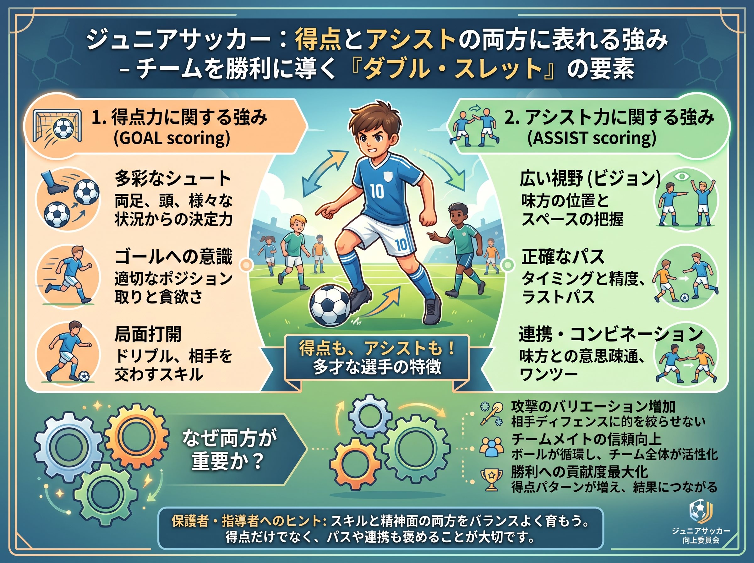 得点とアシストの両方に表れる強み