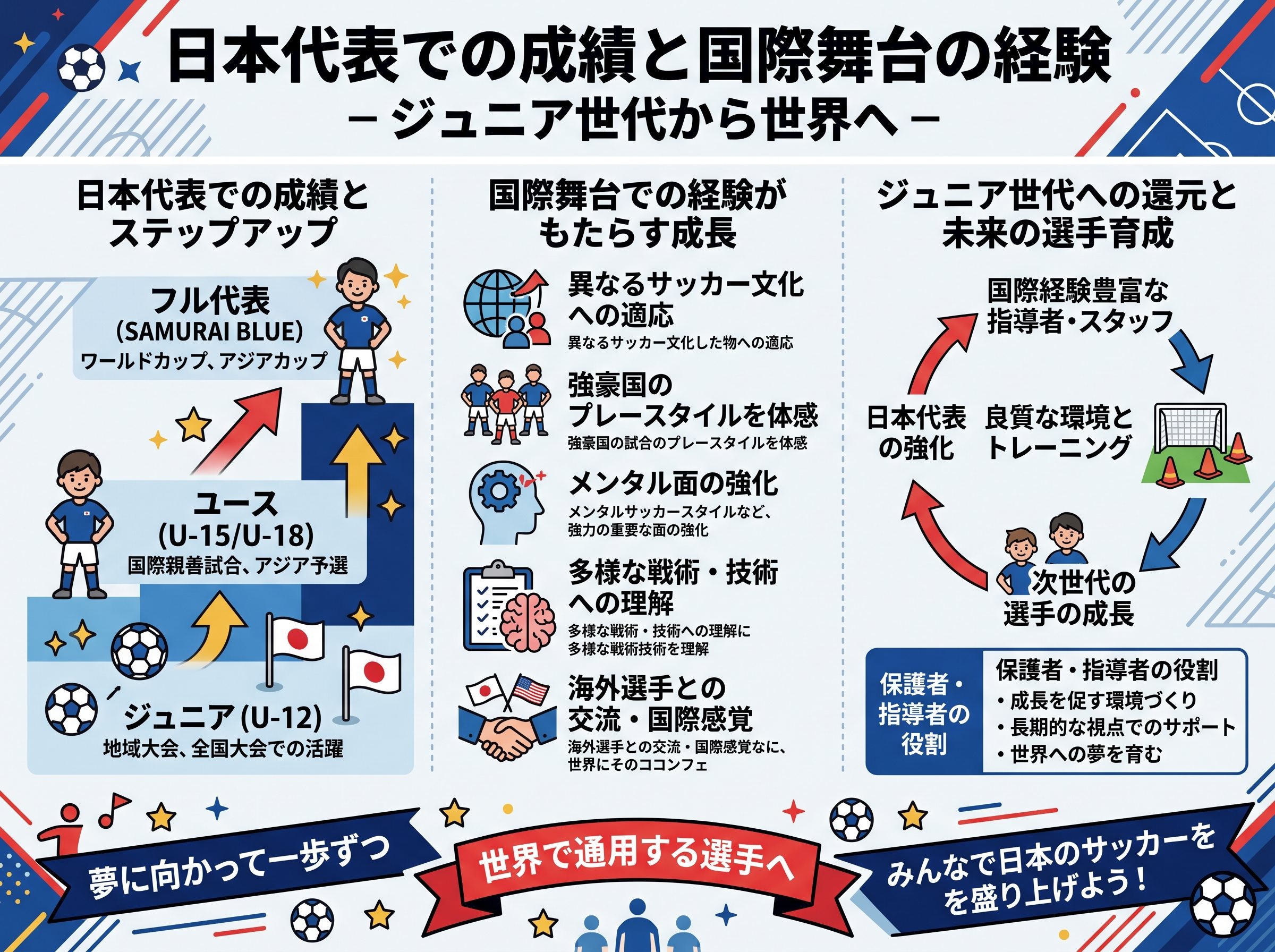 日本代表での成績と国際舞台の経験