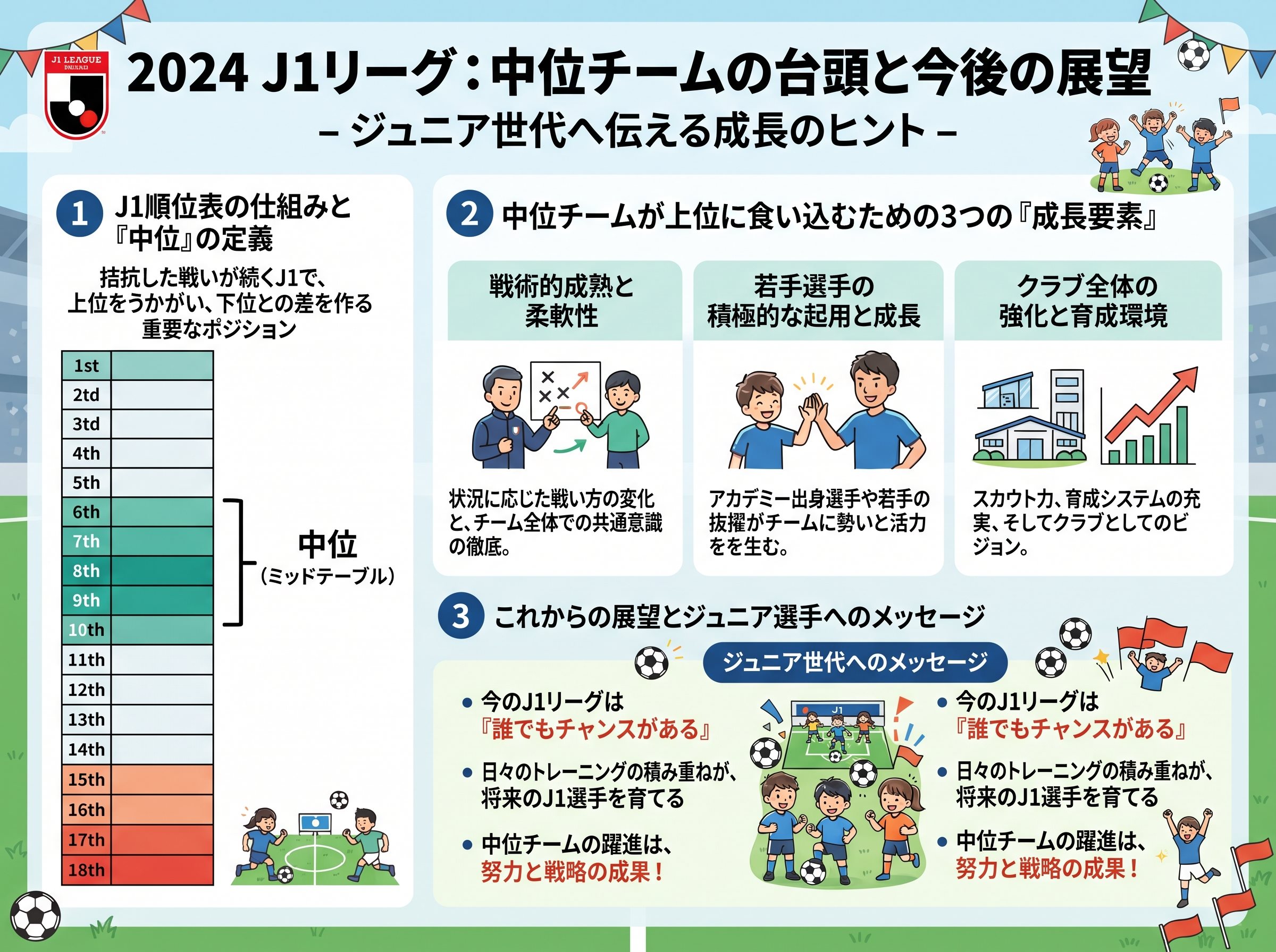 J1リーグ順位表中位チームの台頭と今後の展望