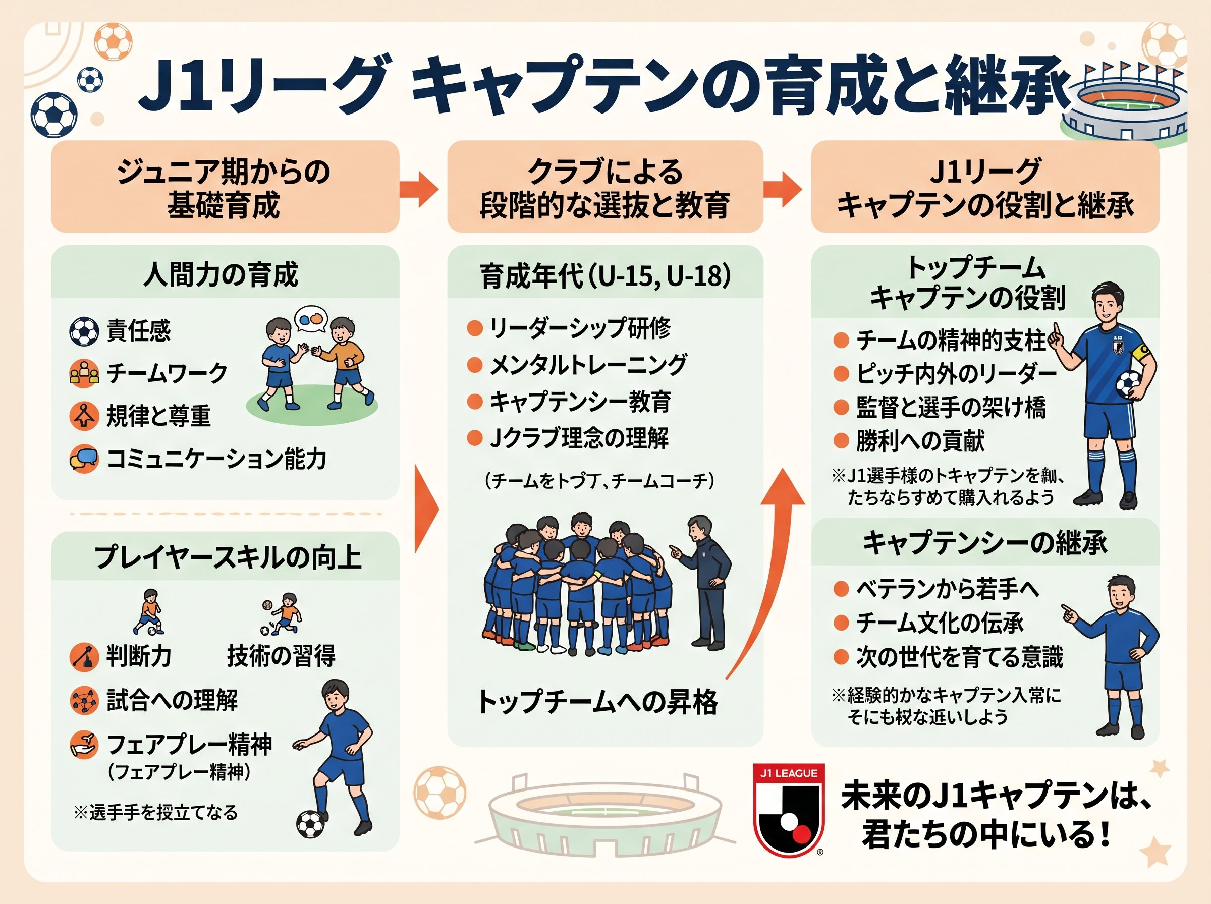 J1リーグキャプテンの育成と継承