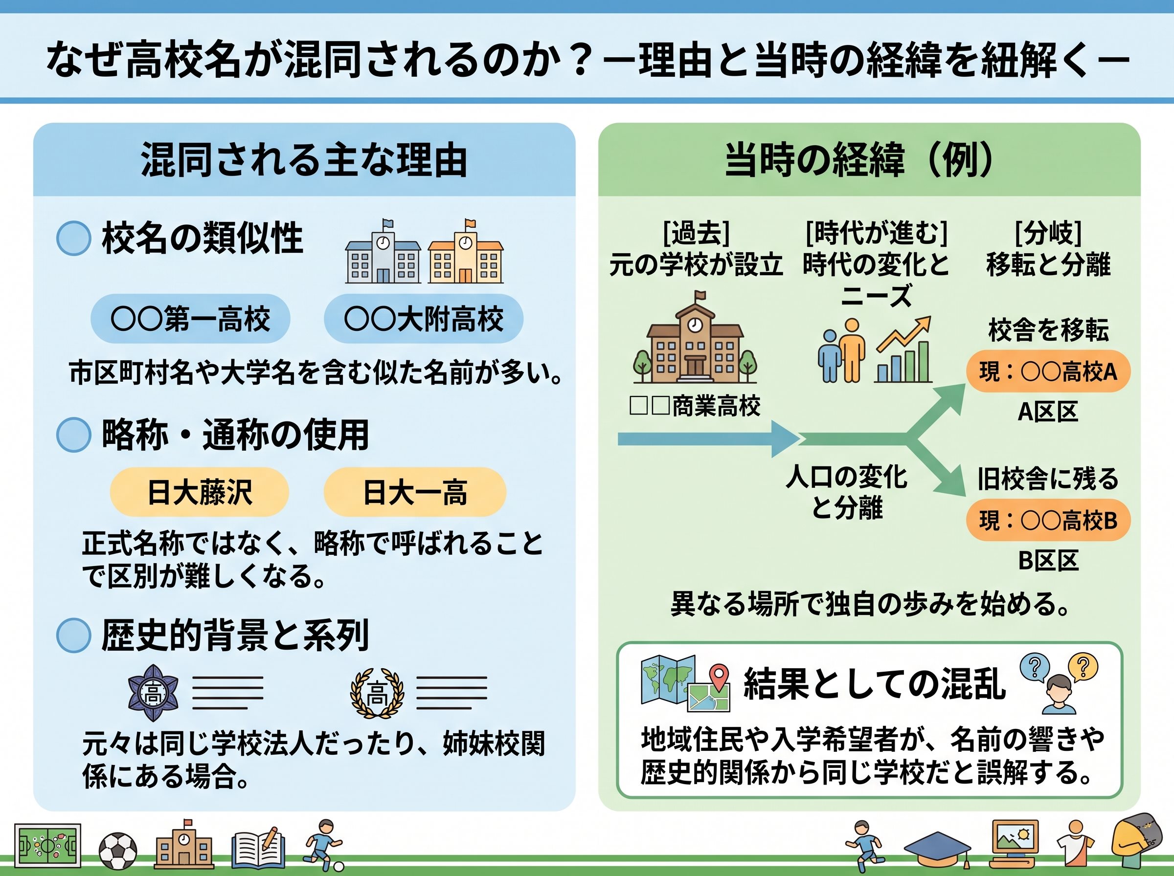 高校名が混同される理由と当時の経緯