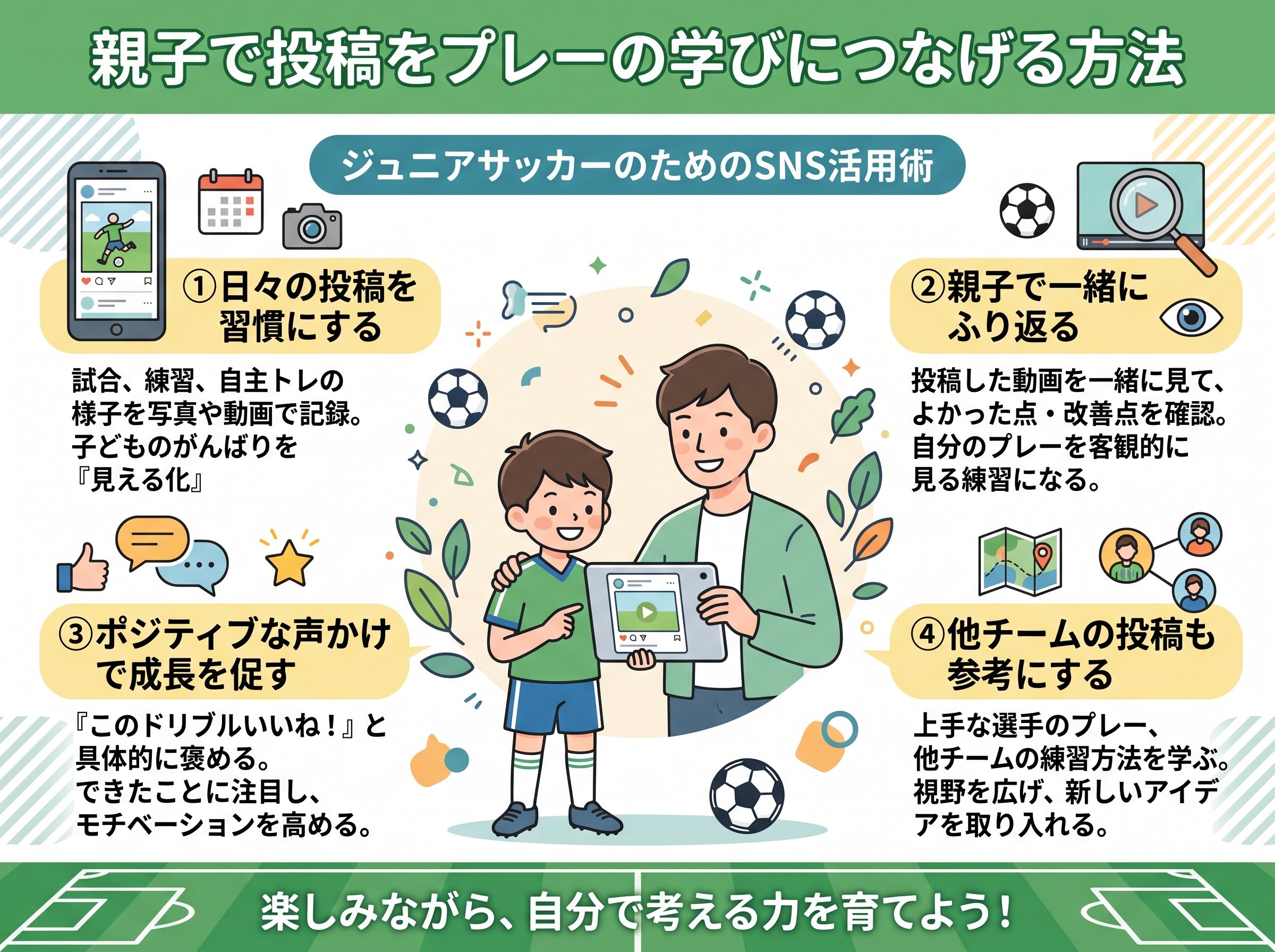 親子で投稿をプレーの学びにつなげる方法