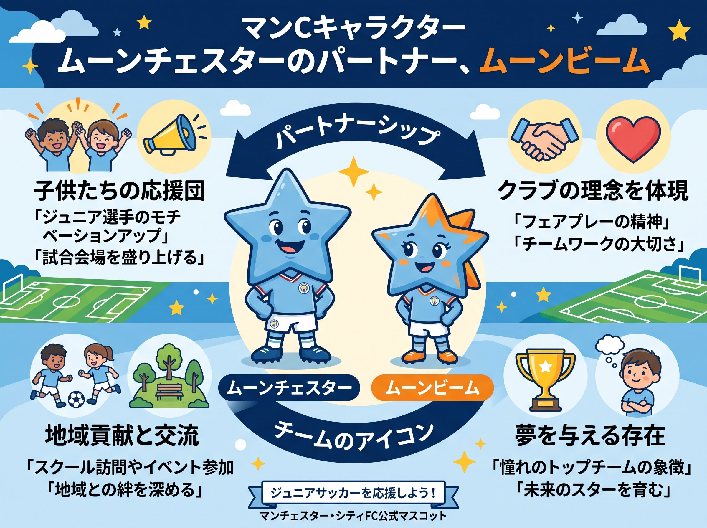 マンCキャラクター ムーンチェスターのパートナー、ムーンビーム