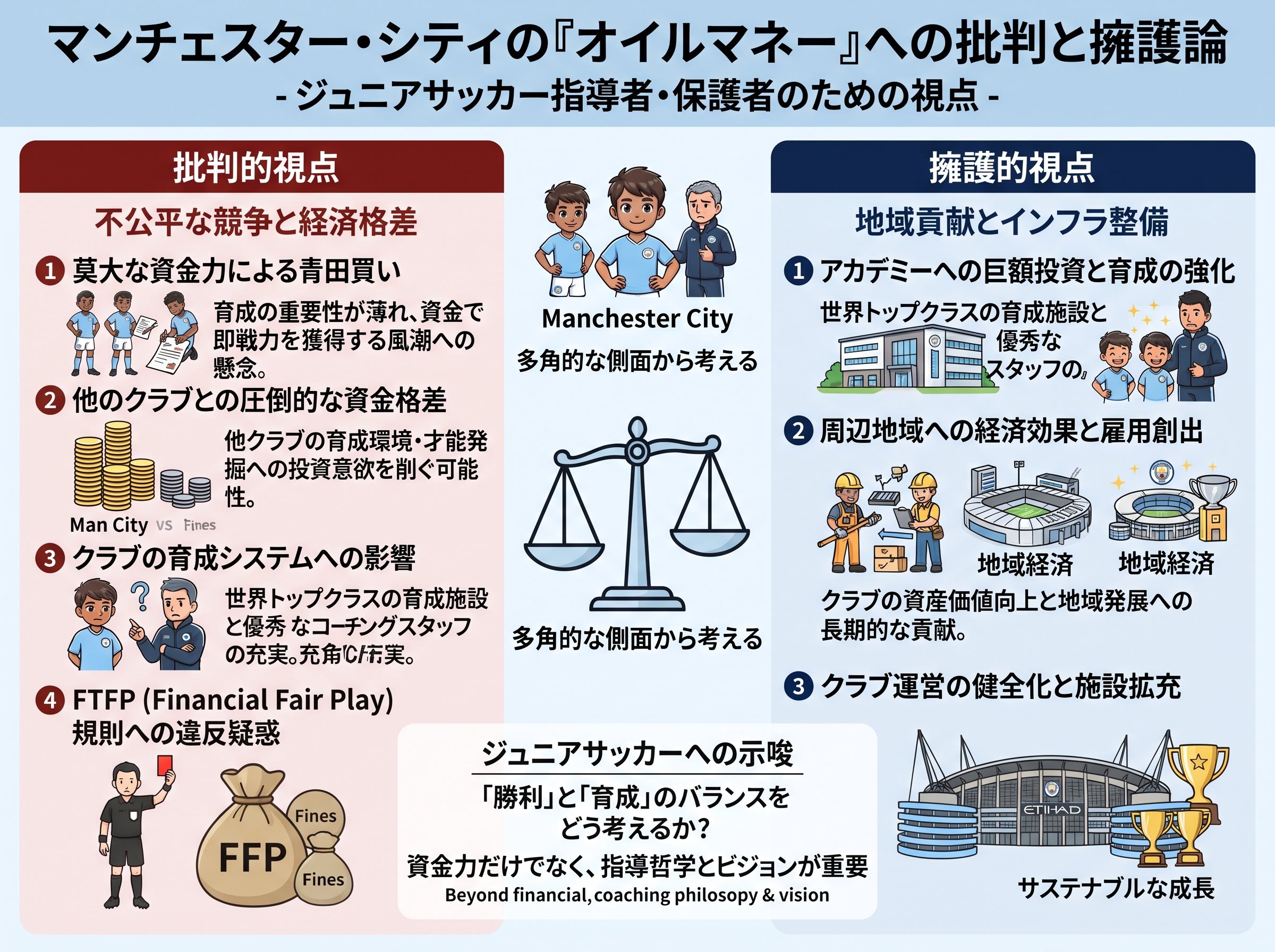 マンCオイルマネーへの批判と擁護論