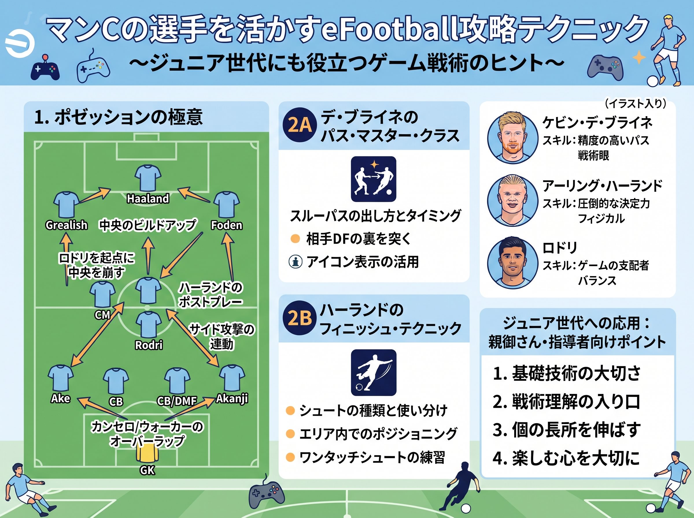 マンCの選手を活かすeFootball攻略テクニック