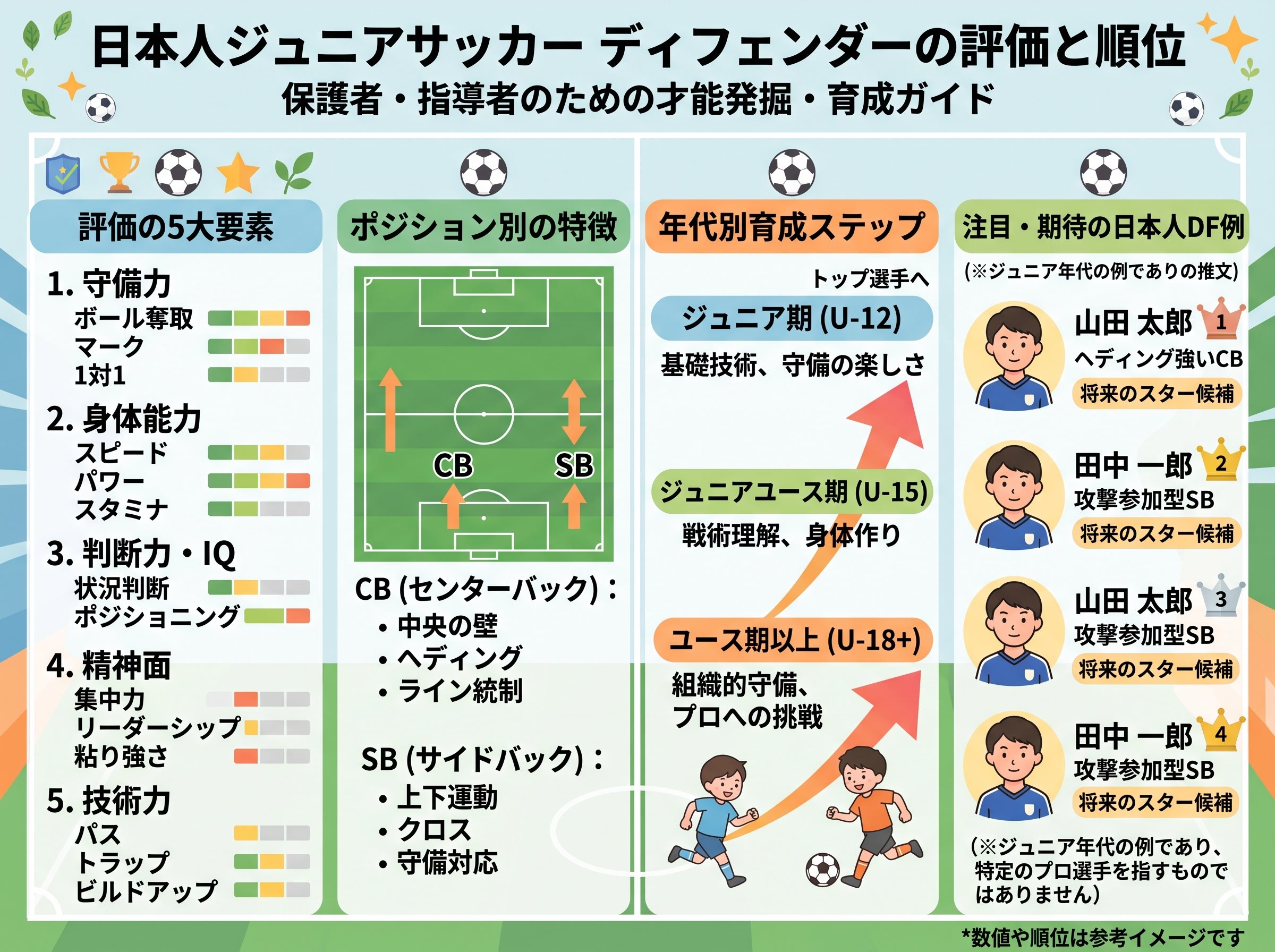 日本人ディフェンダーの評価と順位