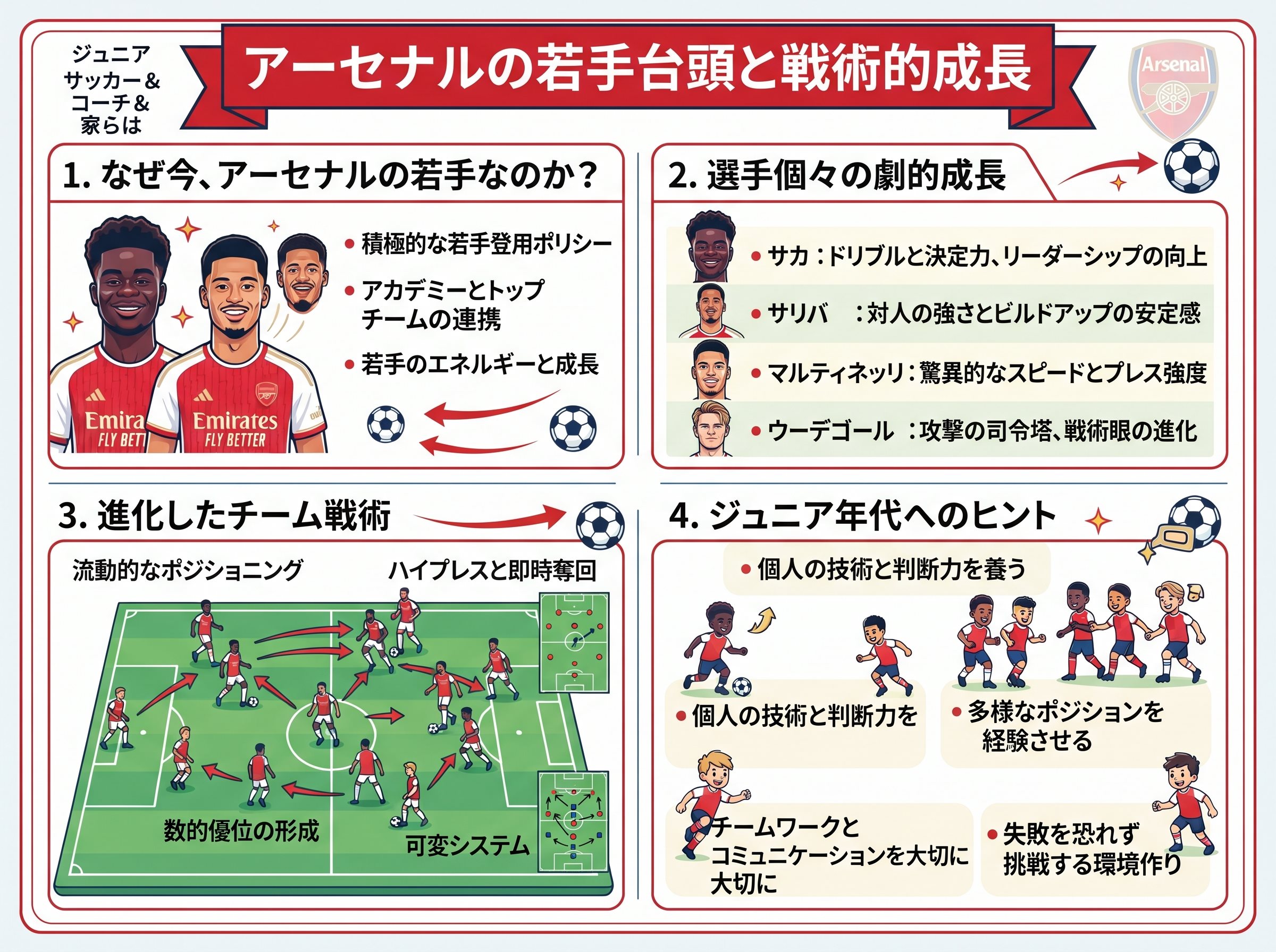 アーセナルの若手台頭と戦術的成長