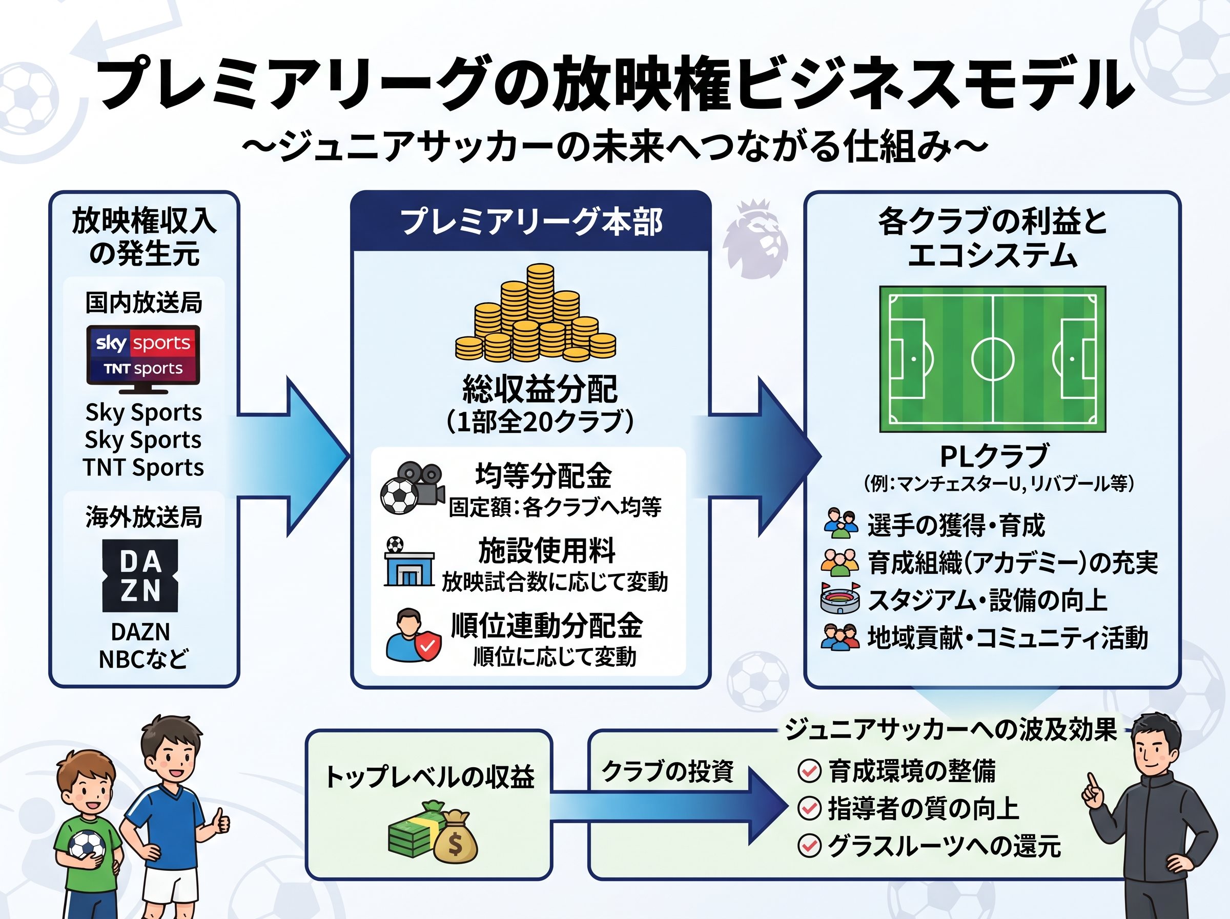 プレミアリーグの放映権ビジネスモデル