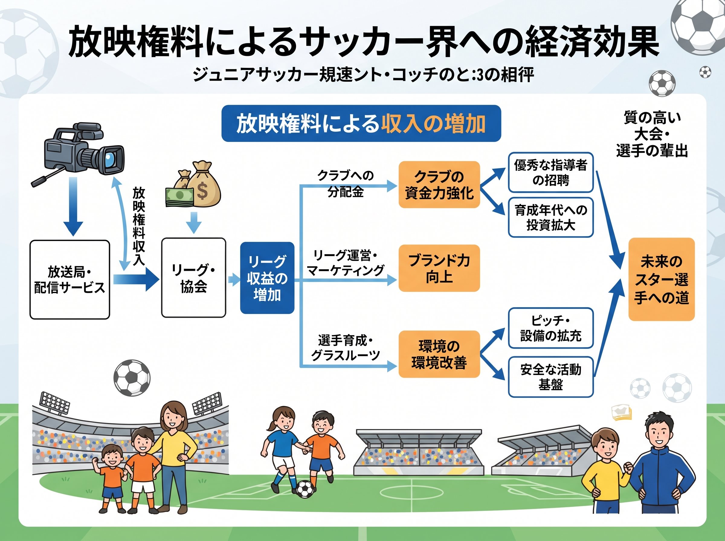 放映権料による収入の増加