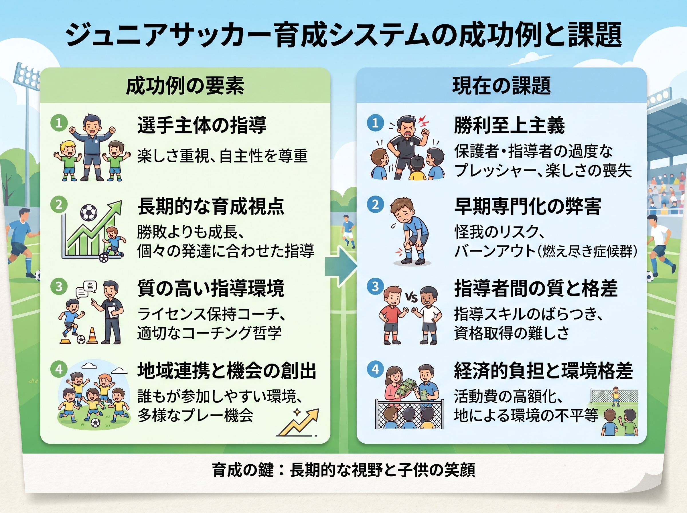 育成システムの成功例と課題