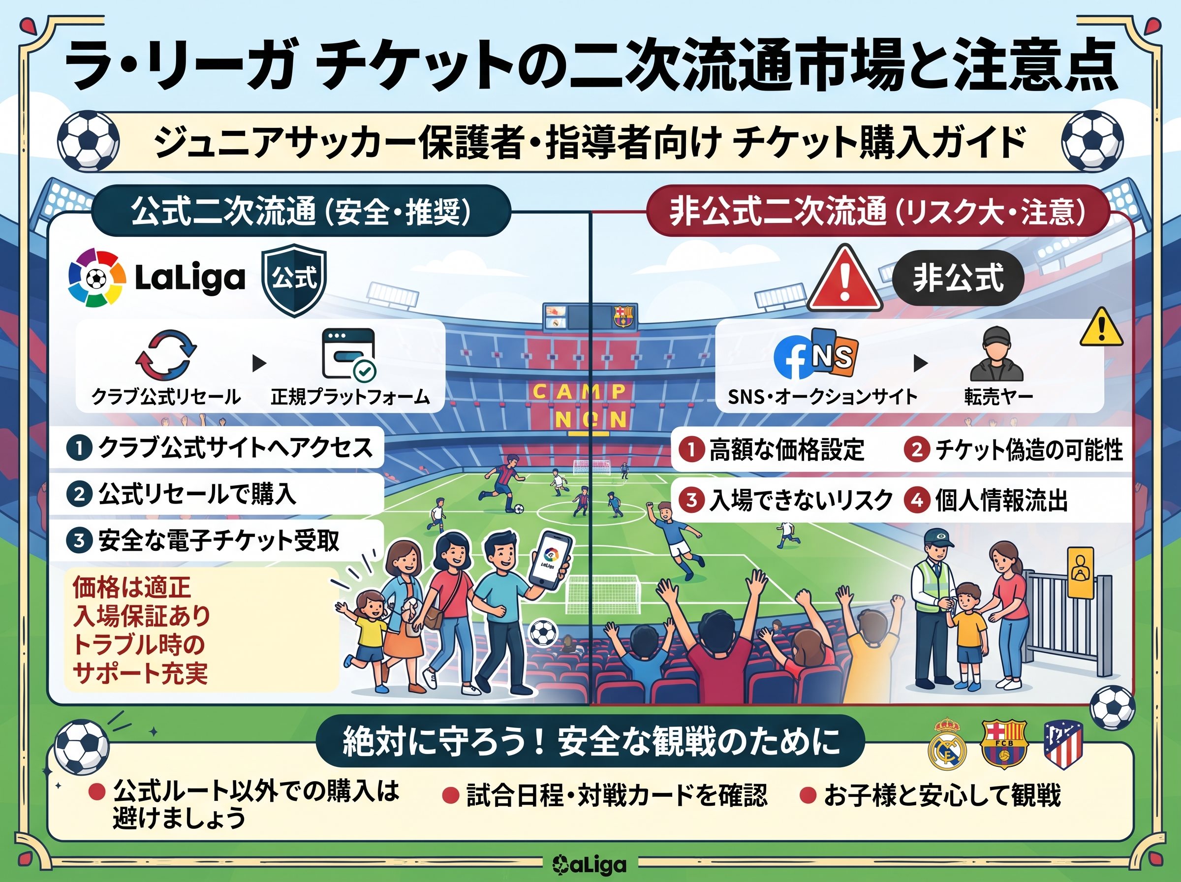 ラリーガ チケットの二次流通市場と注意点