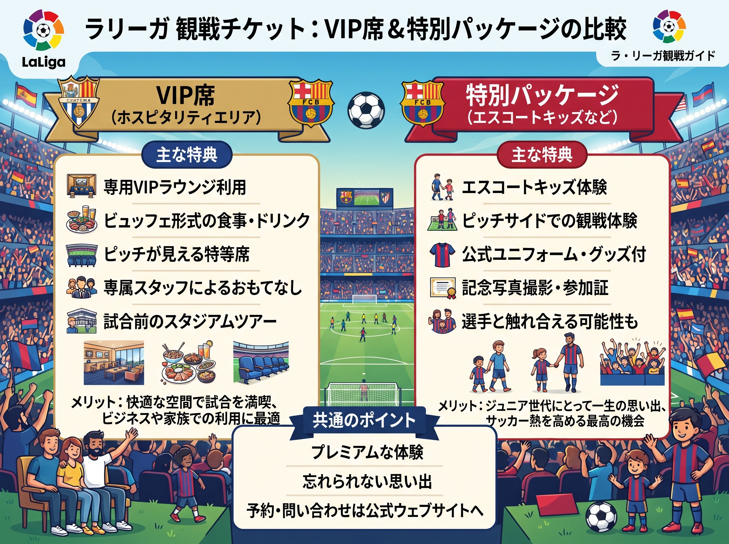 ラリーガ チケットのVIP席と特別パッケージ