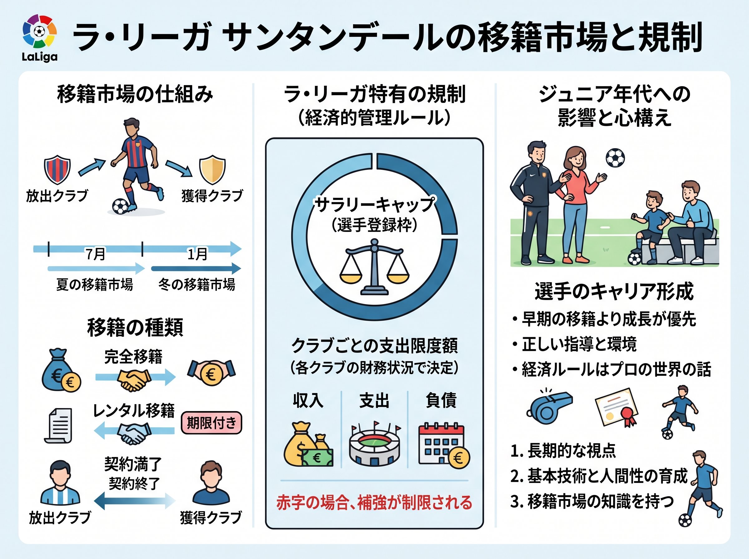 ラリーガ サンタンデールの移籍市場と規制