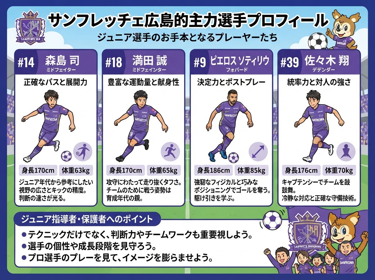 サンフレッチェ広島の主力選手プロフィール