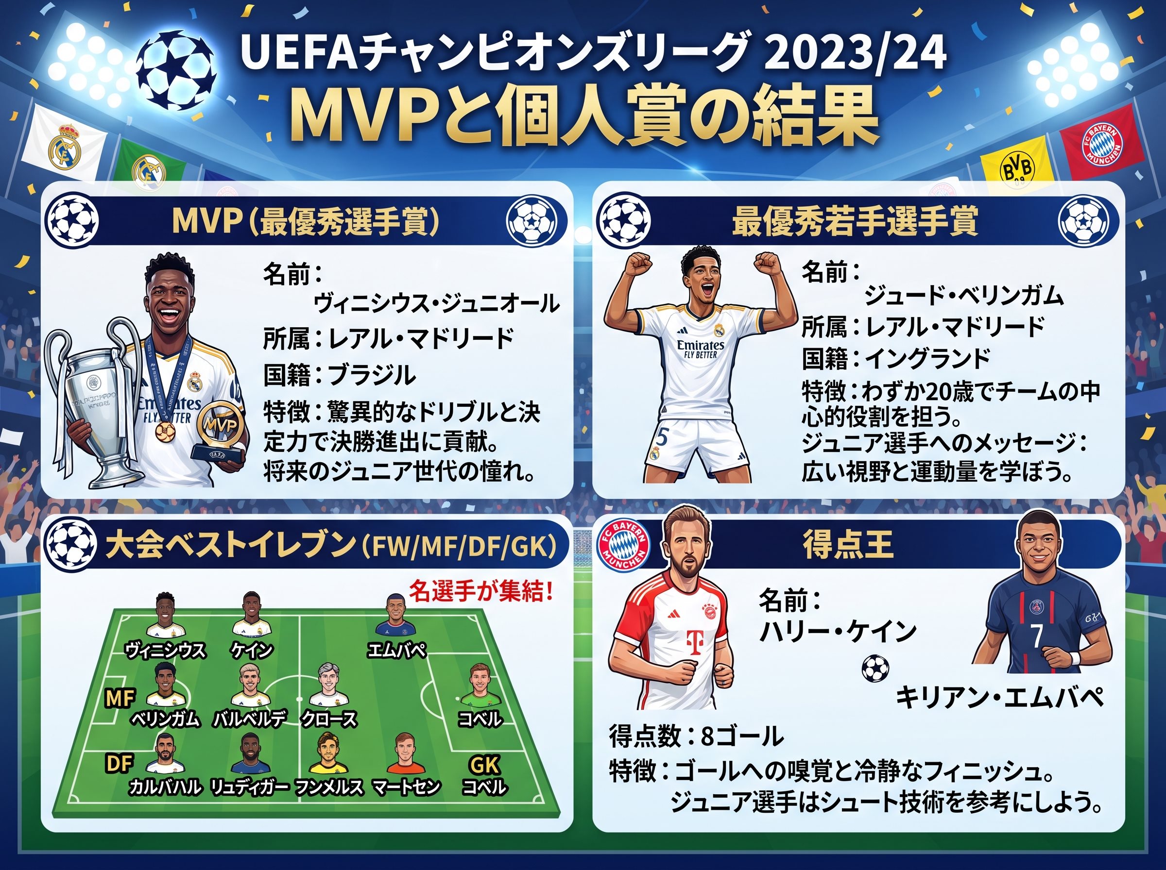 UEFA CL MVPと個人賞結果