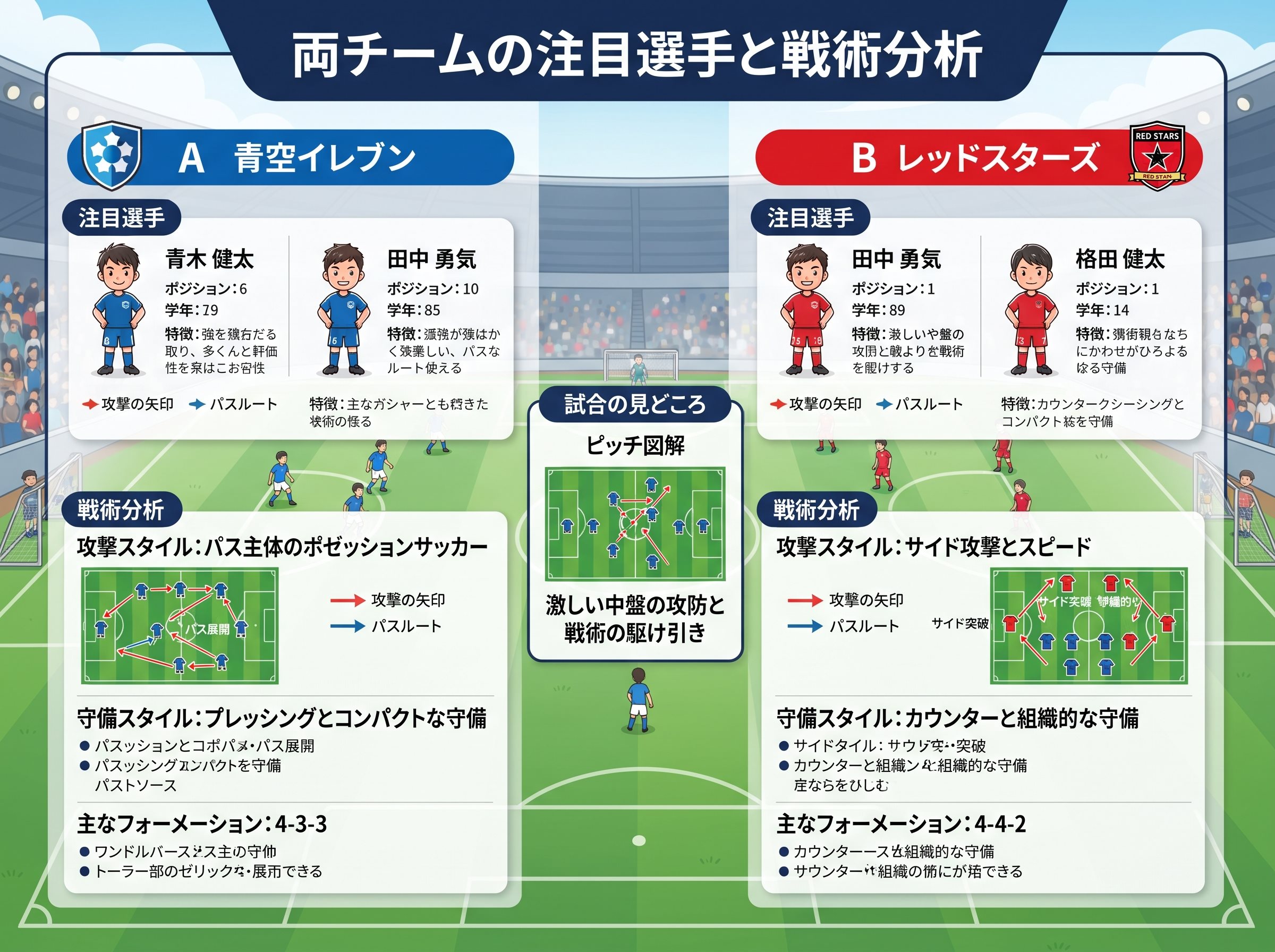 両チームの注目選手と戦術分析