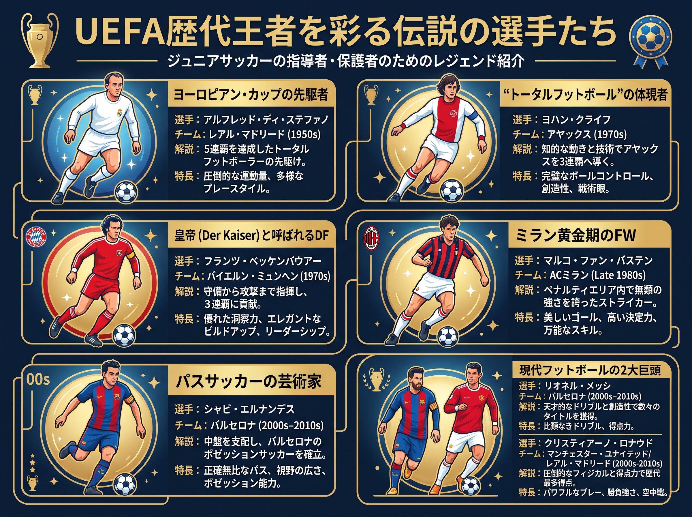 UEFA歴代王者を彩る伝説の選手たち