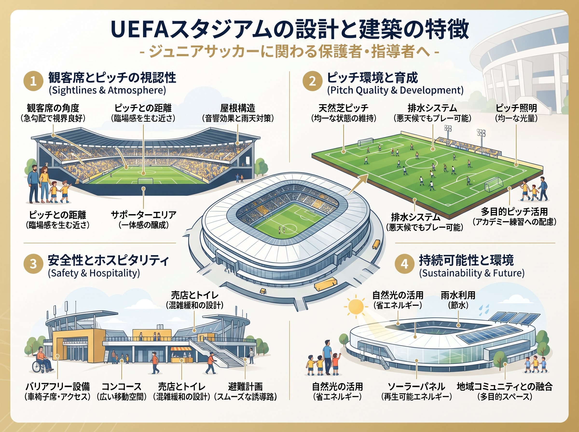 UEFAスタジアムの設計と建築の特徴